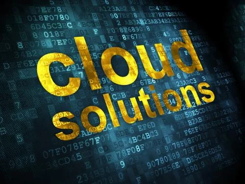 Networking concept: Cloud Solutions on digital background Illustrazione stock