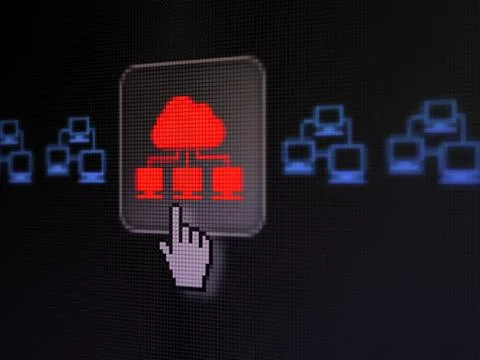 Networking concept: Cloud Technology on digital computer screen Illustrazione stock