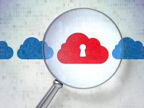 Networking concept: Cloud Whis Keyhole with optical glass イラスト素材