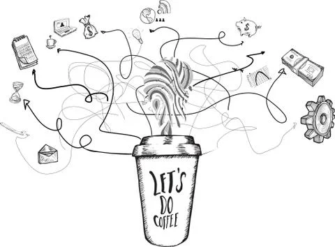 Networking concept doodles Stock Illustration