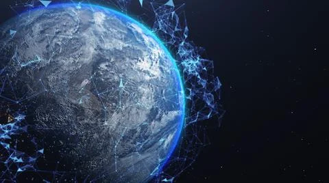 A networking concept. Global digital connections. Elements of this image Illustrazione stock