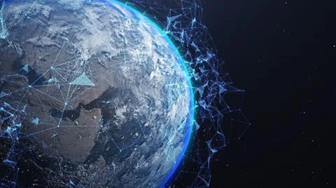A networking concept. Global digital connections. Elements of this image Stock Illustration
