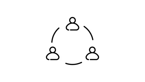 Networking Concept Minimal Line Icon Animation on White Background Stock Footage 333640501