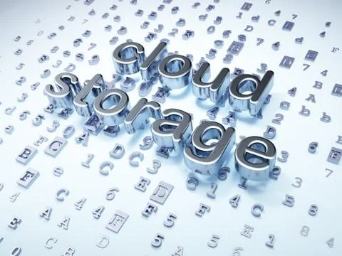 Networking concept: Silver Cloud Storage on digital background Stock Illustration