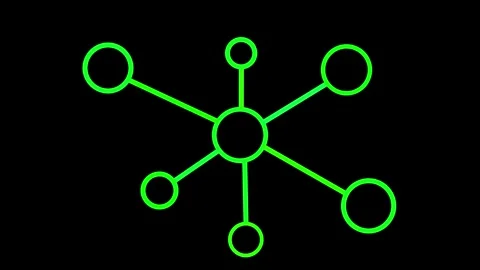 Networking concept. WHITE line icon animation on transparent black background Stock Footage 336977913
