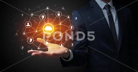 Networking connection concept with dark wallpaper Stock Photos