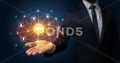 Networking connection concept with dark wallpaper Stock Photos