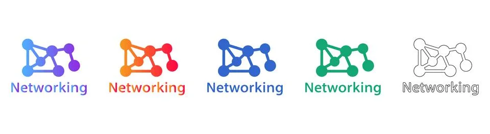 Networking Connection Nodes Icons for Technical Diagrams Stock Illustration