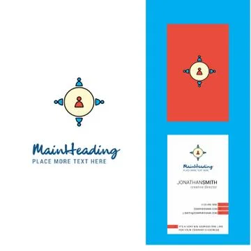 Networking Creative Logo and business card. vertical Design Vector 스톡 일러스트