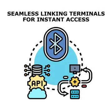 Networking devices connection delivering instant data access Illustrazione stock