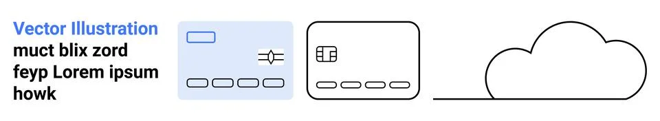 Networking elements connected with basic graphics, emphasizing cloud computin Illustrazione stock