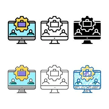 Networking events color variations icon vector Stock Illustration