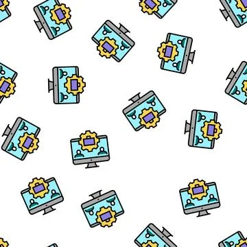 Networking events vector seamless pattern Stock Illustration
