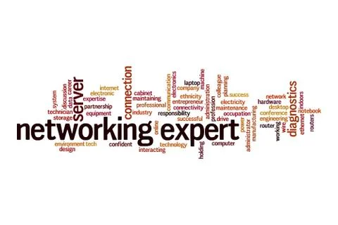 Networking expert word cloud concept Stock Illustration