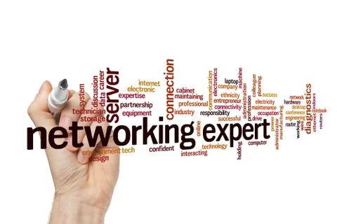 Networking expert word cloud concept 스톡 사진