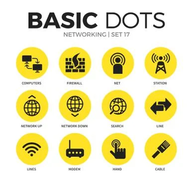 Networking flat icons vector set Illustrazione stock