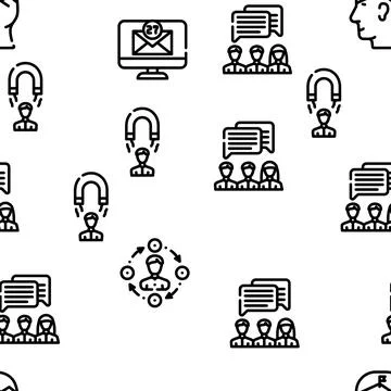 Networking Global Communication Vector Seamless Pattern イラスト素材