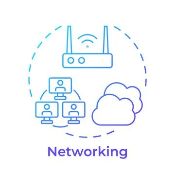 Networking gradient outline concept icon Stockillustratie