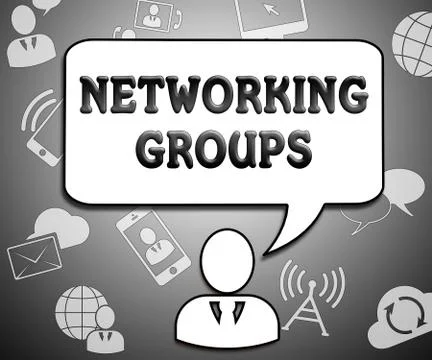 Networking Groups Indicates Global Communications 3d Illustration Illustrazione stock