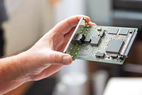 Networking hardware, modem card Stock Photos