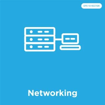 Networking icon isolated on blue background Free Stock Illustration