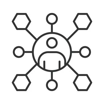Networking icon in line design. networking, connection, people, structure Stock-Illustration