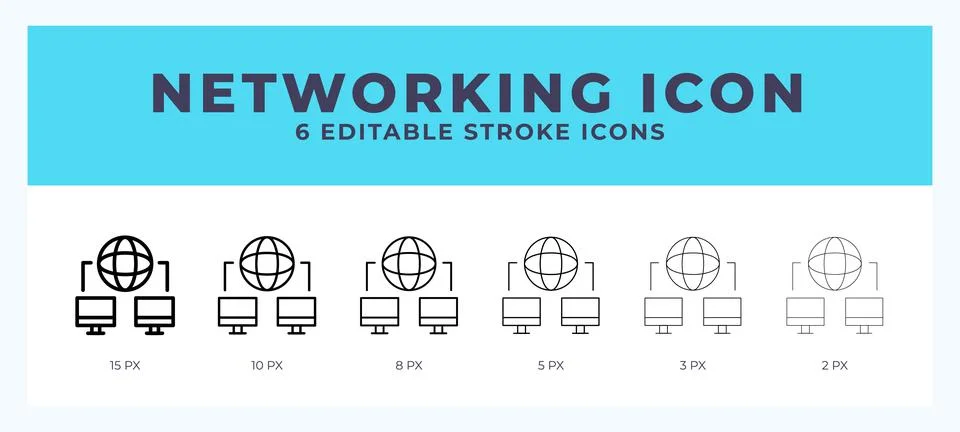 Networking icon. Regular line. Thin line. Bold line. Vector illustration. イラスト素材