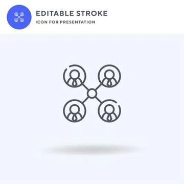 Networking icon vector, filled flat sign, solid pictogram isolated on white 库存插图