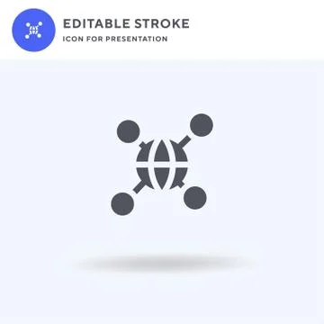 Networking icon vector, filled flat sign, solid pictogram isolated on white Illustrazione stock