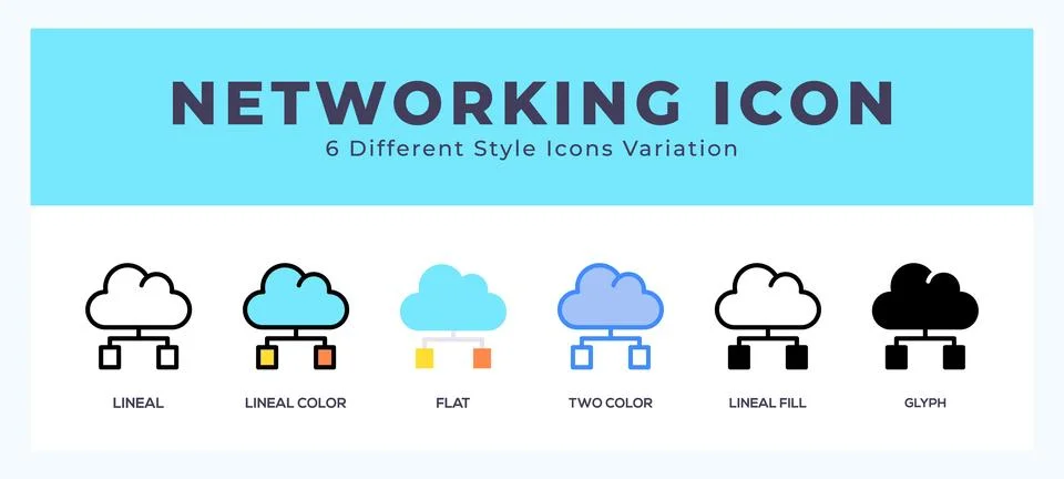 Networking icons set. Different style of icons simple vector illustration. 스톡 일러스트