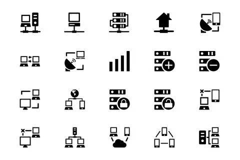 Networking Icons Set Illustrazione stock