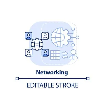 Networking light blue concept icon Stock Illustration