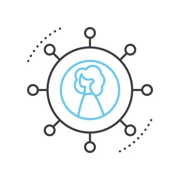 Networking line icon, outline symbol, vector illustration, concept sign イラスト素材