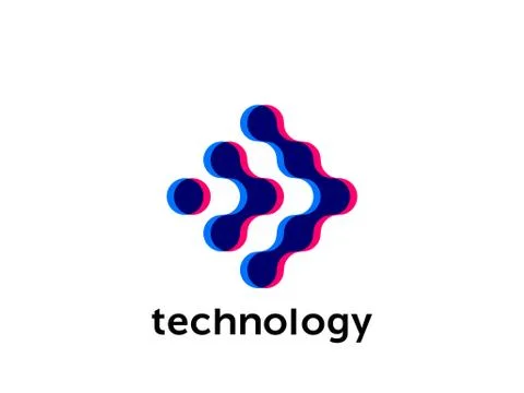 Networking logo vector circle dot connection Illustrazione stock