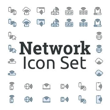 Networking Made Easy: Icon Set Stock Illustration