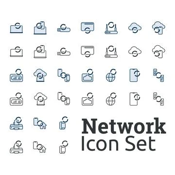 Networking Made Easy: Icon Set Stock Illustration