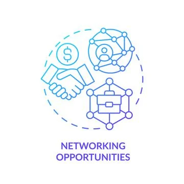 Networking opportunities blue gradient concept icon Stock Illustration