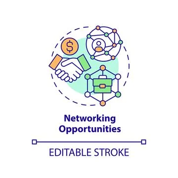 Networking opportunities concept icon Stock Illustration