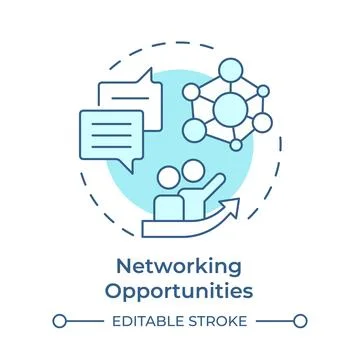 Networking opportunities soft blue concept icon Stock Illustration