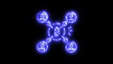 Networking Outline Icon in HD Video Neon Animation  Technology and Communic Video stock 304374539