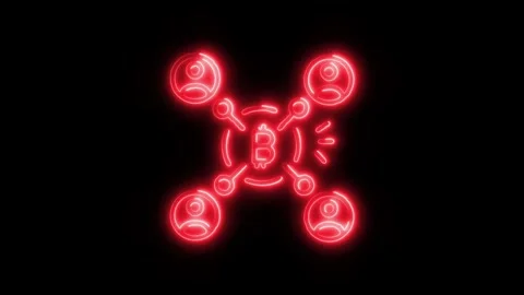 Networking Outline Icon in HD Video Neon Animation  Technology and Communic 스톡 동영상 304374545