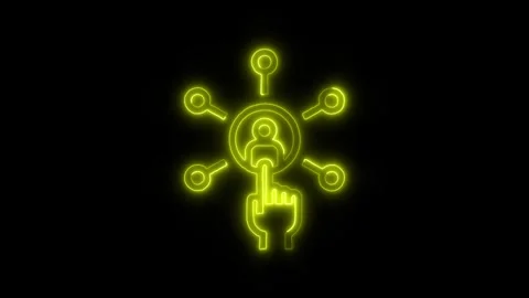 Networking Outline Icon in HD Video Neon Animation 스톡 동영상 304553469
