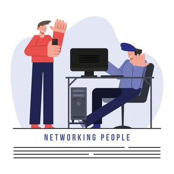Networking people and men at office vector design イラスト素材