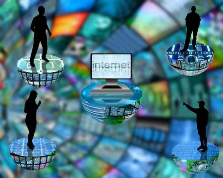 Networking platform 库存插图