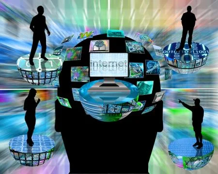 Networking platform 库存插图