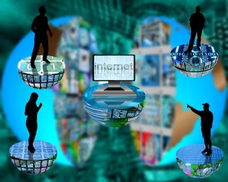 Networking platform 库存插图