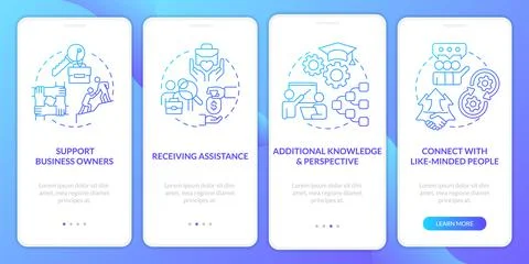 Networking profits blue gradient onboarding mobile app screen 스톡 일러스트