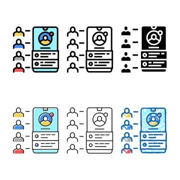 Networking set application color icon vector Stock Illustration