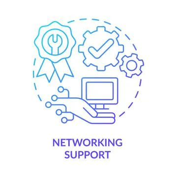 Networking support blue gradient concept icon Stock Illustration