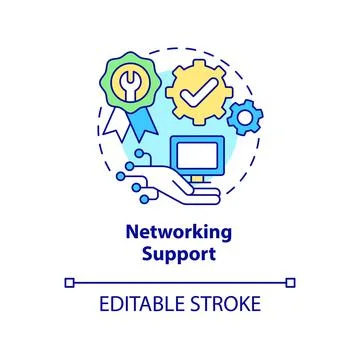 Networking support concept icon Stock Illustration